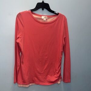 Ann Taylor LOFT Pink Ruched Blouse- size extra large petites
